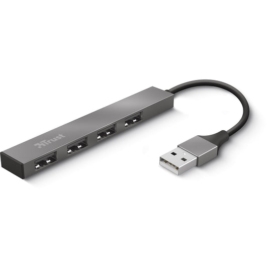 Trust halyx aluminium 4-port mini usb hub usb-hub (aluminium)