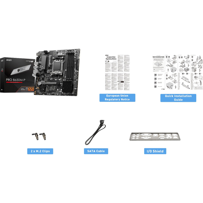 Afbeelding laden in galerijviewer, Msi pro b650m-p socket am5 moederbord (zwart, raid, 2.5 gb-lan, sound, µatx)
