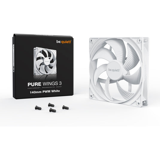 Be quiet! pure wings 3 pwm case fan (wit, 140 x 140 x 25 mm)