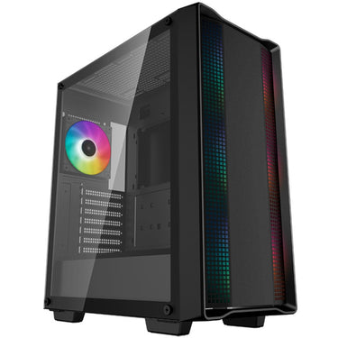 Deepcool cc560 argb v2 midi tower behuizing (zwart | 2x usb-a | rgb | tempered glass)