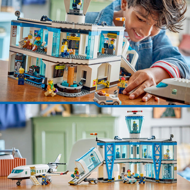 Afbeelding laden in galerijviewer, Lego city - luchthaven met vliegtuig constructiespeelgoed (60502)
