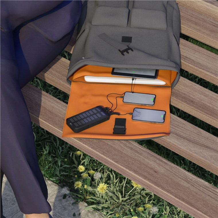 Afbeelding laden in galerijviewer, Goobay outdoor solar power bank 20,000 mah with power delivery powerbank (zwart)
