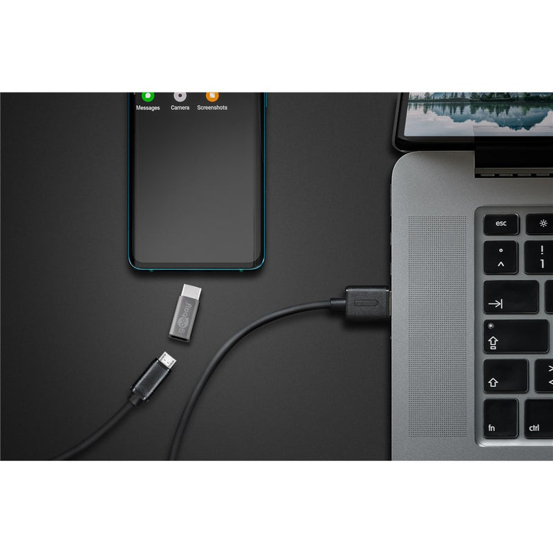 Afbeelding laden in galerijviewer, Goobay usb-c naar micro-usb adapter (grijs)
