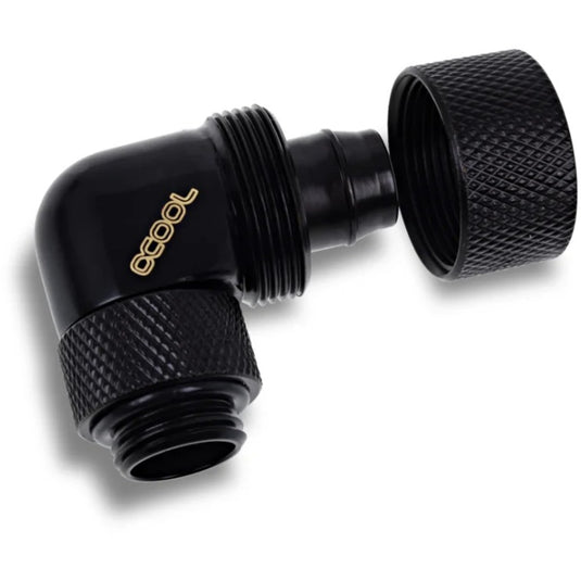 Alphacool eiszapfen 16 10mm screw-on nozzle 90° rotatable g1 4 verbinding (zwart, 4 stuks)
