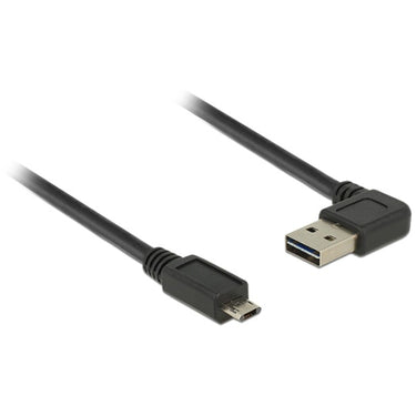 Delock easy-usb-a 2.0 male > easy-usb micro-usb-b 2.0 male kabel (zwart, 0,5 meter)