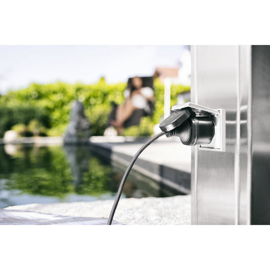 Brennenstuhl connect smart plug wa 3600 xs03 voor buiten ip44 stekkerdoos (zwart, 2.4 ghz wifi, alexa, google, matter)