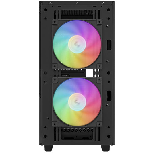 Deepcool ch360 mini tower behuizing (zwart | 1x usb-a | 1x usb-c | rgb | tempered glass)