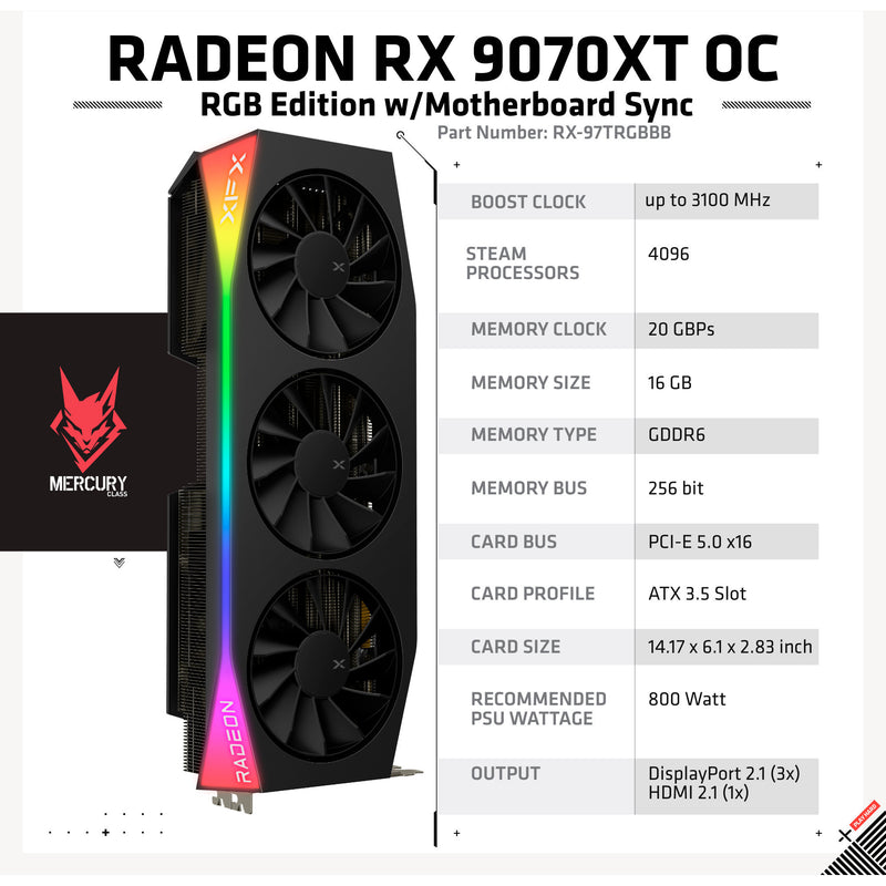 Afbeelding laden in galerijviewer, Xfx radeon rx 9070 xt quicksilver grafische kaart (zwart, rdna4, gddr6, 3x displayport, 1x hdmi 2.1)
