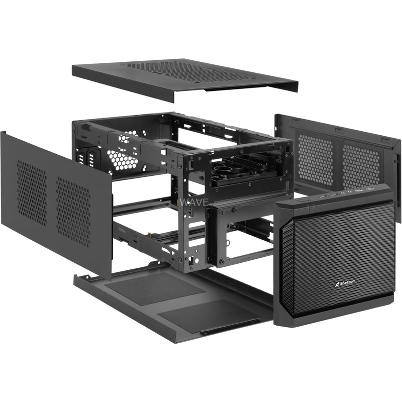 Afbeelding laden in galerijviewer, Sharkoon qb one mini tower behuizing (zwart | 4x usb-a)
