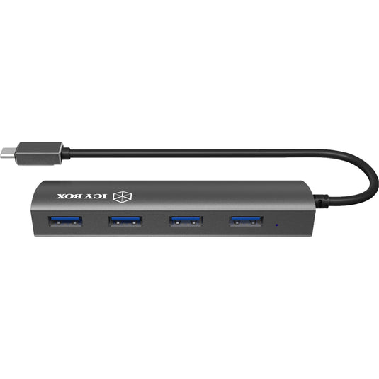 Icy box ib-ac6405-c usb-hub (antraciet, usb type-c hub)