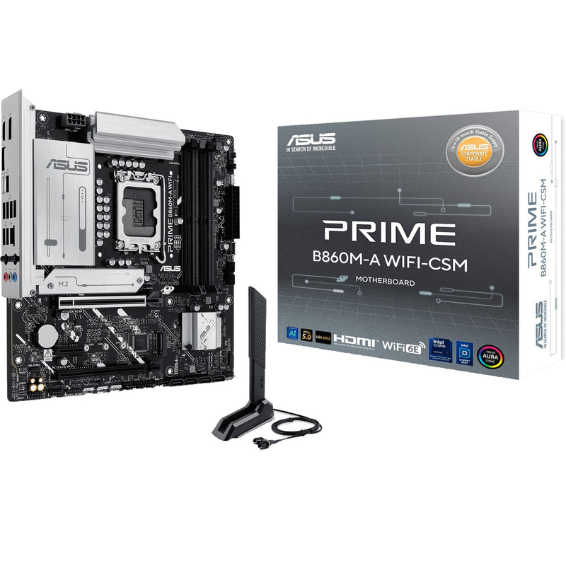 Afbeelding laden in galerijviewer, Asus prime b860m-a wifi socket 1851 moederbord (raid, 2.5 gb-lan, wi-fi 6e, bt, sound, µatx)
