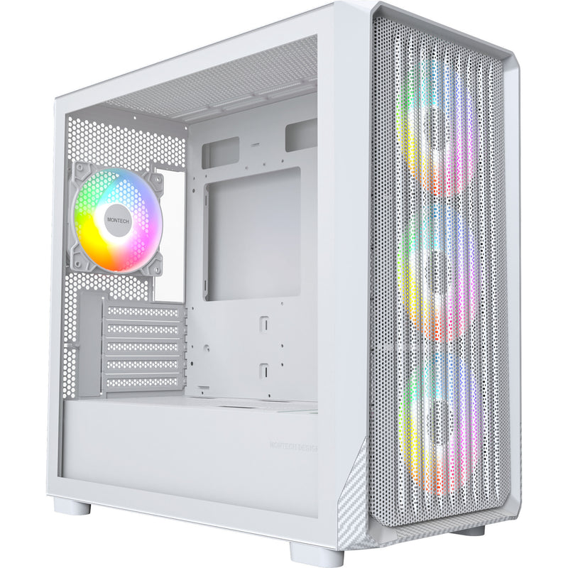 Afbeelding laden in galerijviewer, Montech x5m midi tower behuizing (wit | 2x usb-a | 1x usb-c | rgb | tempered glass)
