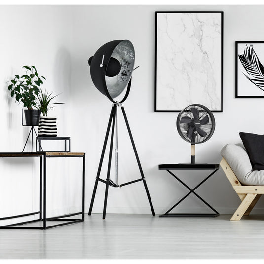 Bestron dft35wb tafelventilator (zwart houtkleur, ø 35 cm)