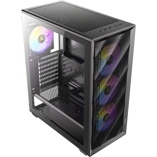 Antec ax85 argb midi tower behuizing (zwart | 2x usb-a | tempered glass)