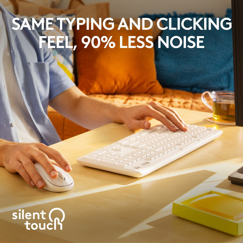 Afbeelding laden in galerijviewer, Logitech mk295 silent wireless keyboard and mouse combo desktopset (grijs, us-international lay-out (qwerty), 100%)
