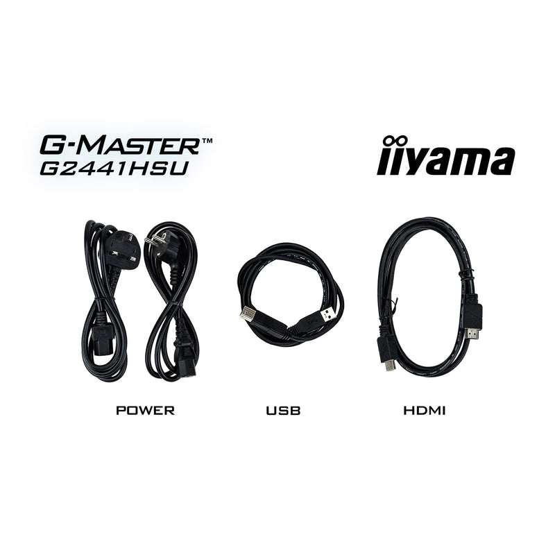 Afbeelding laden in galerijviewer, Iiyama g-master black hawk g2441hsu-b1 23.8 gaming monitor (zwart, hdmi, displayport, 2x usb-a, usb-b, 144 hz)
