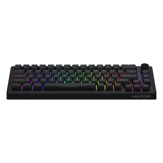 Hator skyfall wired rgb mechanisch gaming toetsenbord (zwart, us lay-out (qwerty), hator aurum sterling, 65%, rgb, double shot abs, hot-swap)