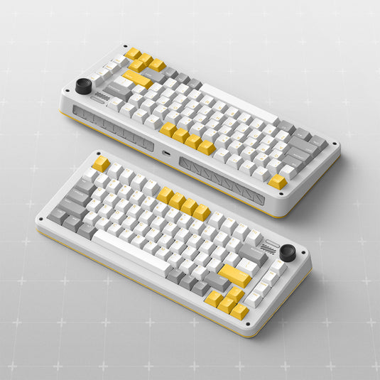 Ty iqunix zx75 gravi wave wireless mechanical keyboard (grijs, us lay-out (qwer), gateron red, 75%, rgb leds, hot-swappable, double-shot pbt, 2.4ghz | bluetooth 5.1 | usb-c)