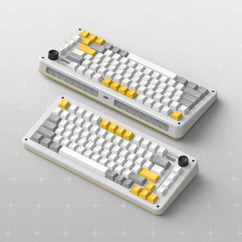 Afbeelding laden in galerijviewer, Ty iqunix zx75 gravi wave wireless mechanical keyboard (grijs, us lay-out (qwer), gateron red, 75%, rgb leds, hot-swappable, double-shot pbt, 2.4ghz | bluetooth 5.1 | usb-c)
