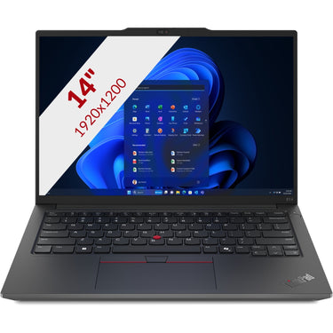 Lenovo thinkpad e14 gen 6 (21m7002ymh) 14 laptop (zwart | core ultra 7 155h | intel arc graphics | 16 gb | 512 gb ssd)