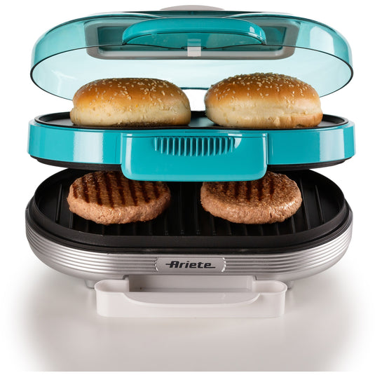Ariete party time hamburger maker 0205 01 elektrische bakplaat (lichtblauw wit)