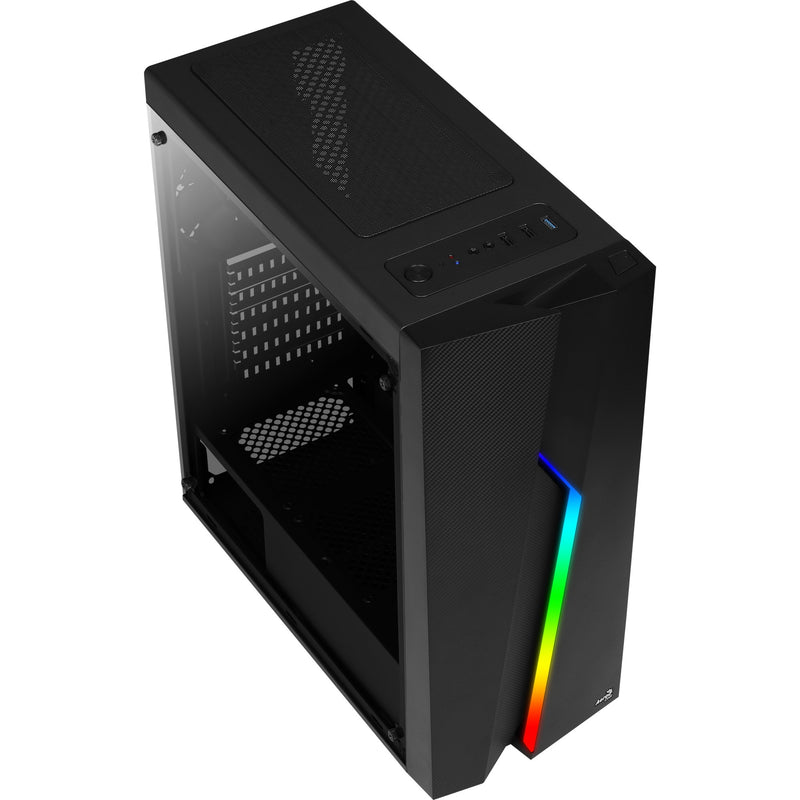 Afbeelding laden in galerijviewer, Aerocool bolt midi tower behuizing (zwart | 3x usb-a | rgb | window)
