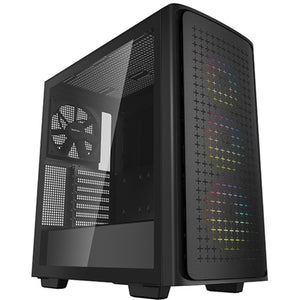 Deepcool ck560 midi tower behuizing (zwart | 2x usb-a | 1x usb-c | rgb | tempered glass)