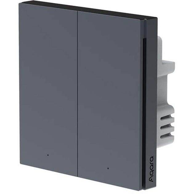 Afbeelding laden in galerijviewer, Aqara smart wall switch h1 dubbele schakelaar (antraciet, zigbee 3.0, neutraaldraad vereist)
