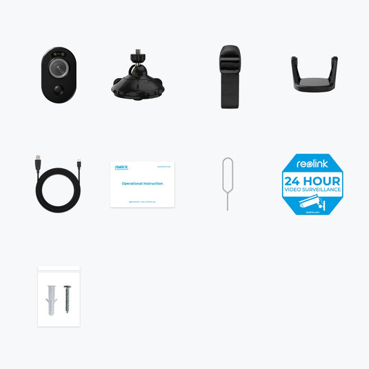 Reolink argus b330 smart 2k 4mp wire-free camera with motion spotlight (zwart, 5ghz 2.4ghz wifi)