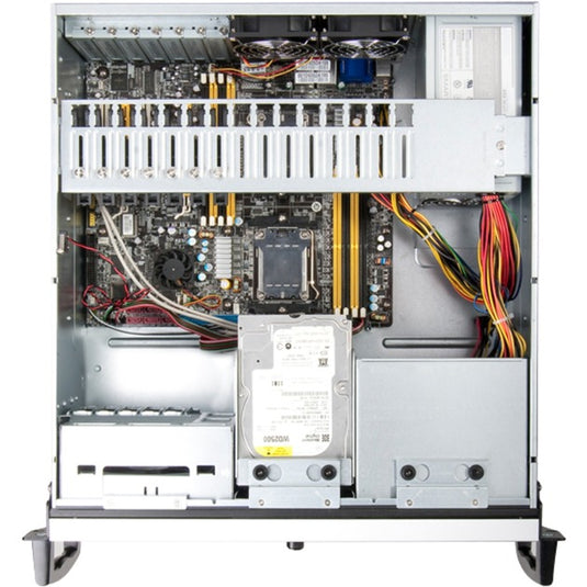Chenbro rm42300 rack behuizing (zwart zilver | 2x usb-a 3.2 (5 gbit s))