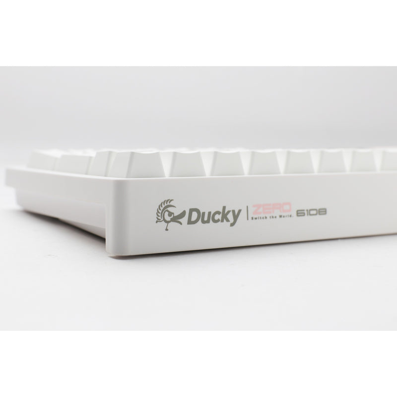 Afbeelding laden in galerijviewer, Ducky zero 6108 pure white rgb mechanisch gaming toetsenbord (wit, us lay-out (qwerty), cherry mx2a blue, 100%, rgb leds, double-shot pbt, hot swap, 2.4ghz | bluetooth | usb-c)
