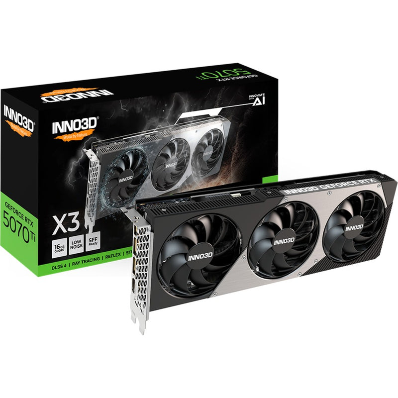 Afbeelding laden in galerijviewer, Inno3d geforce rtx 5070 ti x3 grafische kaart (dlss 4, 3x displayport, 1x hdmi 2.1)

