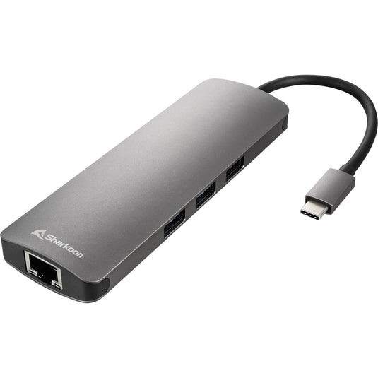 Sharkoon usb 3.0 type c combo adapter dockingstation (donkergrijs)