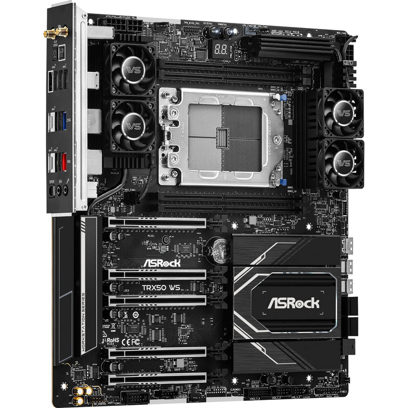Afbeelding laden in galerijviewer, Asrock trx50 ws socket str5 moederbord (zwart, raid, 2,5gb-lan, wlan, bt, sound, atx)
