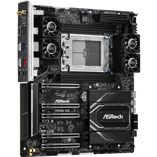 Asrock trx50 ws socket str5 moederbord (zwart, raid, 2,5gb-lan, wlan, bt, sound, atx)