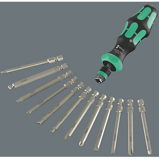 Wera 838 ra-r l bithandhouder met ratelfunctie, 1 4 schroevendraaier (zwart groen)