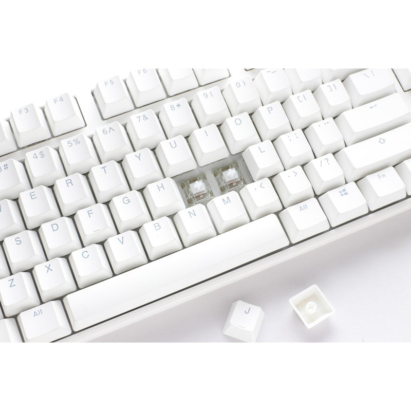 Afbeelding laden in galerijviewer, Ducky one 3 classic pure white tkl rgb mechanisch toetsenbord (wit, us lay-out (qwerty), cherry mx speed silver, 80% (tkl), rgb leds, double-shot pbt, hot-swappable, quack mechanics)
