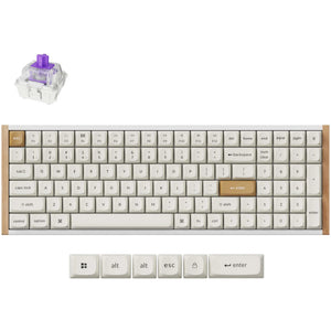 Keychron k4 he-q1 special edition mechanisch toetsenbord (wit, us lay-out (qwerty), gateron double-rail magnetic nebula, 96%, osa double-shot keycaps, hot swap, bluetooth | usb-c | 2.4 ghz)