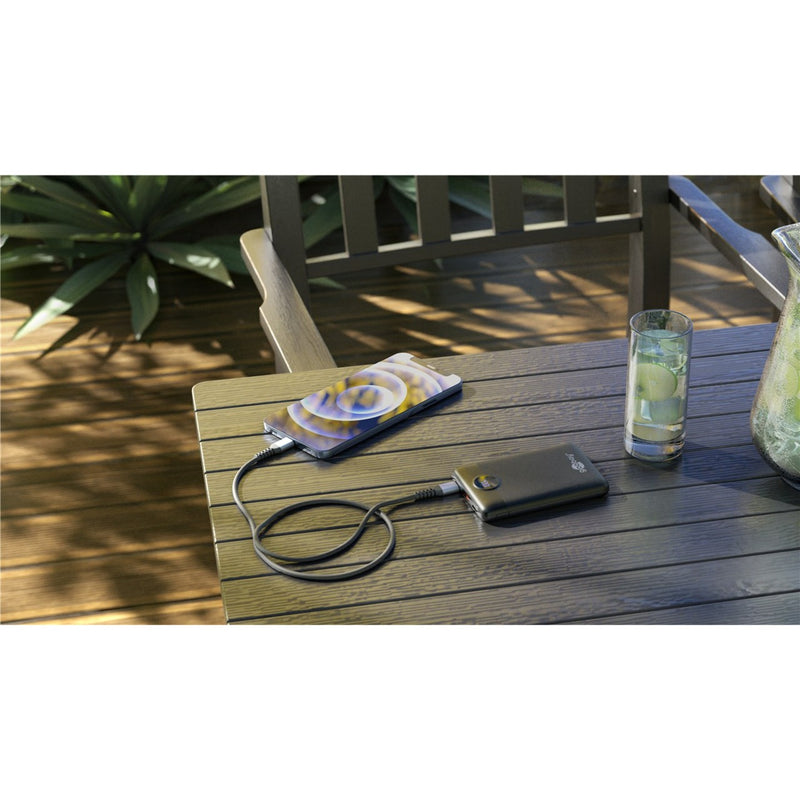 Afbeelding laden in galerijviewer, Goobay powerbank compact 10.000 mah (zwart, 10 ah, 1x usb-a, 1x usb-c, power delivery, quick charge)
