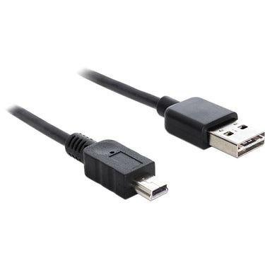 Delock easy-usb-a 2.0 male > mini usb-b 2.0 male kabel (zwart, 3 meter)