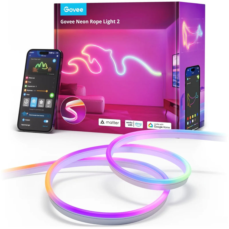 Afbeelding laden in galerijviewer, Govee slimme witte neon ledstrip 4m matter rgbic - extra flexibel
