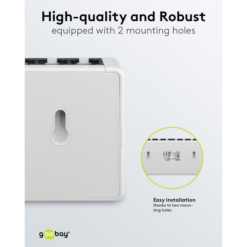 Afbeelding laden in galerijviewer, Goobay 8-poort gigabit ethernet switch (wit)
