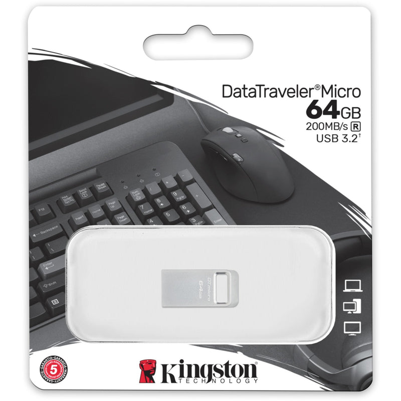 Afbeelding laden in galerijviewer, Kingston datatraveler micro 64 gb usb-stick (zilver, dtmc3g2 64gb, usb 3.2 gen 1)
