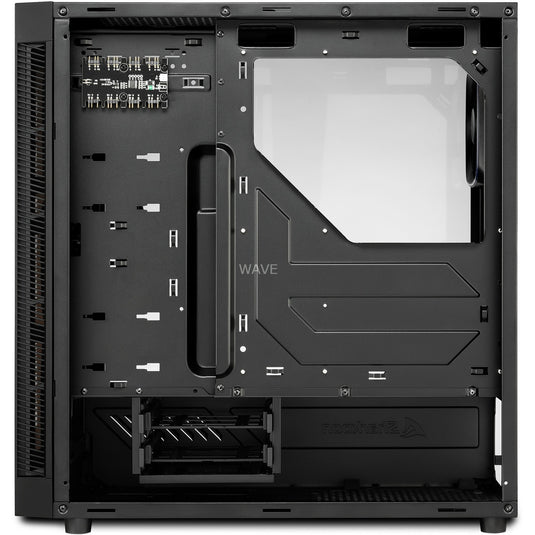 Sharkoon tg6 rgb midi tower behuizing (zwart | 4x usb-a | rgb | tempered glass)