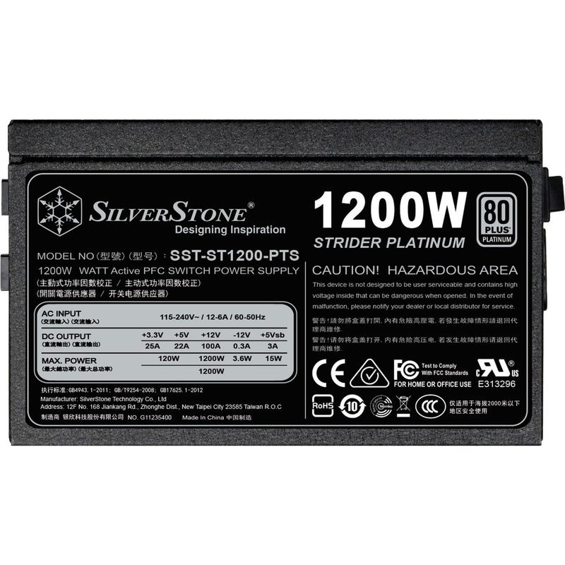 Afbeelding laden in galerijviewer, Silverstone sst-st1200-pts modulaire 1200 watt voeding (zwart, 8x pcie)
