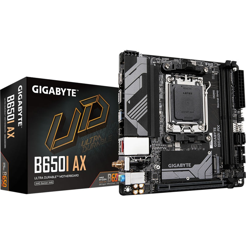 Afbeelding laden in galerijviewer, Gigabyte b650i ax socket am5 moederbord (zwart grijs, raid, 2.5 gb-lan, wlan, bt, sound, mini-itx)
