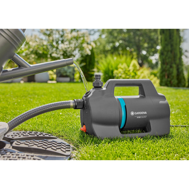 Afbeelding laden in galerijviewer, Gardena besproeiingspomp 4100 silent (donkergrijs turquoise, 550 watt)
