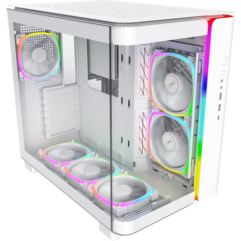 Afbeelding laden in galerijviewer, Montech king 95 pro midi tower behuizing (wit | 2x usb-a | 1x usb-c | rgb | tempered glass)
