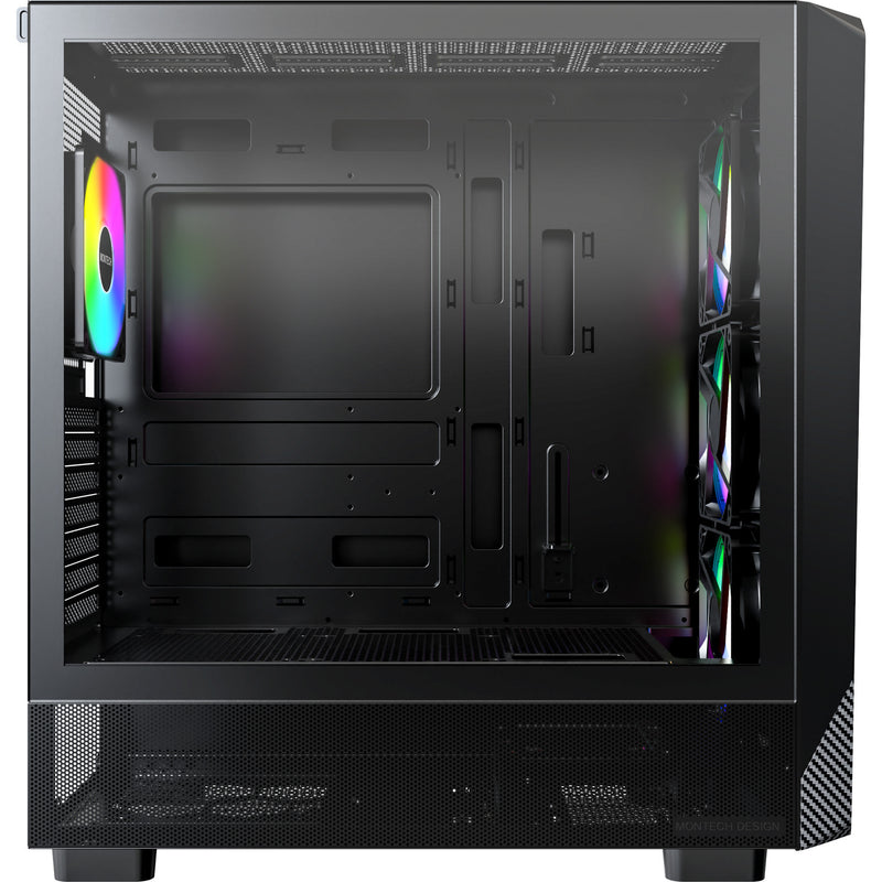 Afbeelding laden in galerijviewer, Montech x5 midi tower behuizing (zwart | 2x usb-a | 1x usb-c | tempered glass)

