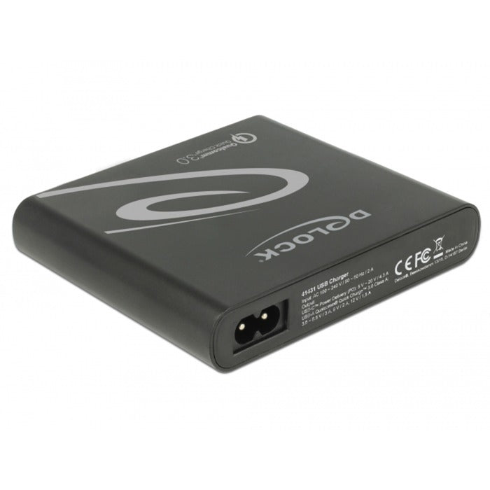 Afbeelding laden in galerijviewer, Delock usb oplader 1x usb type-c + 3x usb type-a (zwart)
